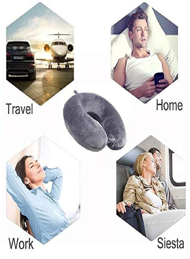 MELVIS Premium Fabric Neck Pillow, Unisex U-Shaped Micro Fibre Soft Cushions Comfortable Head Rest Neck Rest Pillow for Travel, Car, Train, Flight, Bus, Neck Travel Pillow Multipurpose, Grey-C - Image 4